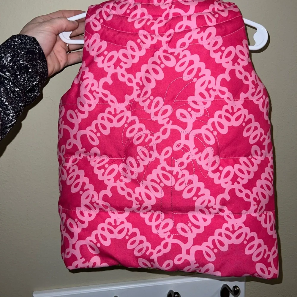 Lilly Pulitzer Pink Patterned Puffer Vest